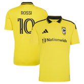 Columbus Style Bright Yellow & Black Polo Soccer Jersey (Rossi)
