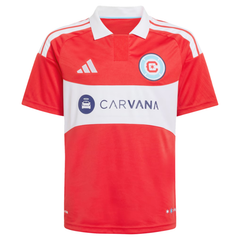 Red and White Polo-Style Football Shirt – Slim Fit Matchday Performance Top (Lewandowski)