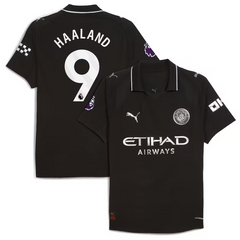 Erling Haaland Manchester City 2025/26 Away Player Jersey - Black