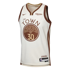Golden State Warriors The Town Cream & Brown Basketball Jersey (Curry)