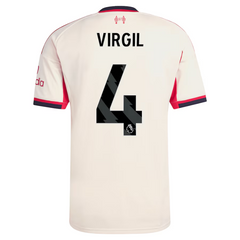 Virgil van Dijk Liverpool 2025/26 Away Player Jersey - White