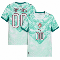 Portugal Men's Premium Mint Green and Teal Abstract Pattern Football Shirt – Slim Fit Pro-Style Matchday Performance Top