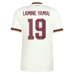 Men's Premium Off-White Football Shirt – Slim Fit Pro-Style Matchday Performance Top (Lamine Yamal 19)