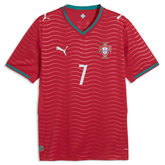 Jersey Red Tonal Wavy Stripe Football Shirt – Slim Fit Pro-Style Matchday (Cristiano Ronaldo)
