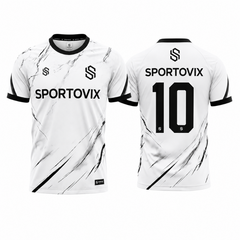 Men's Premium White and Black Marble Pattern Football Shirt – Slim Fit Pro-Style Matchday Performance Top
