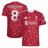 Liverpool Red Geometric Print Football Shirt (Szoboszlai )