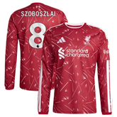 Liverpool Long-Sleeve Red Geometric Print Football Shirt (Szoboszlai )