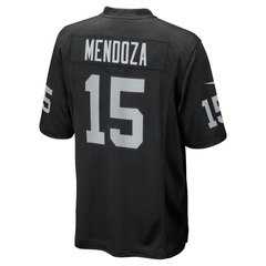 Las Vegas Style Stealth Black & Silver Football Jersey (Mendoza)