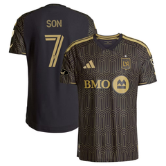 Black & Gold Geometric Performance Football Jersey – Premium Soccer Shirt (Son Heung-Min LAFC)