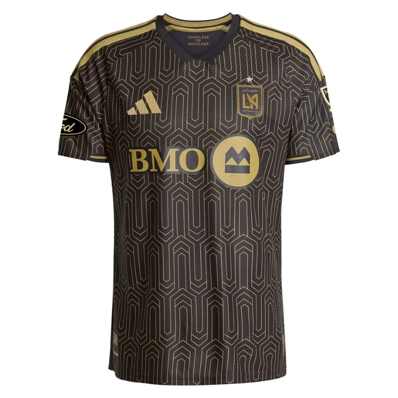 Black & Gold Geometric Performance Football Jersey – Premium Soccer Shirt (Son Heung-Min LAFC)