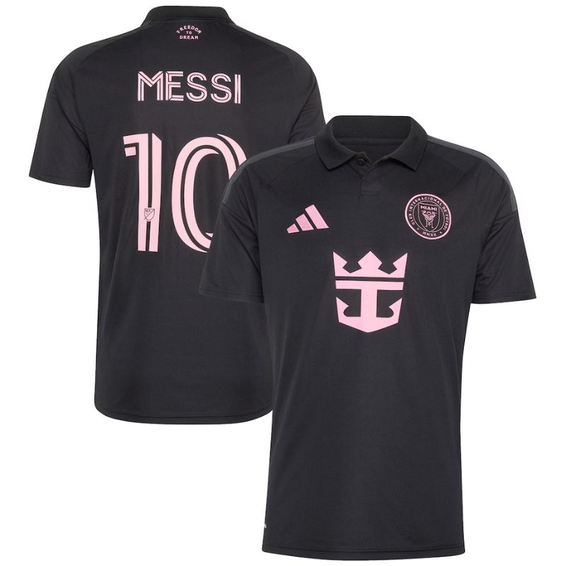 Miami Black & Pink Performance Football Jersey – Premium Soccer Shirt (Messi)