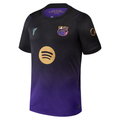 Black & Purple Gradient Performance Football Jersey with Gold Trim – Premium Custom Soccer Shirt (Bracelona)