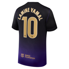 Black & Purple Gradient Performance Football Jersey with Gold Trim – Premium Soccer Shirt (Yamal)
