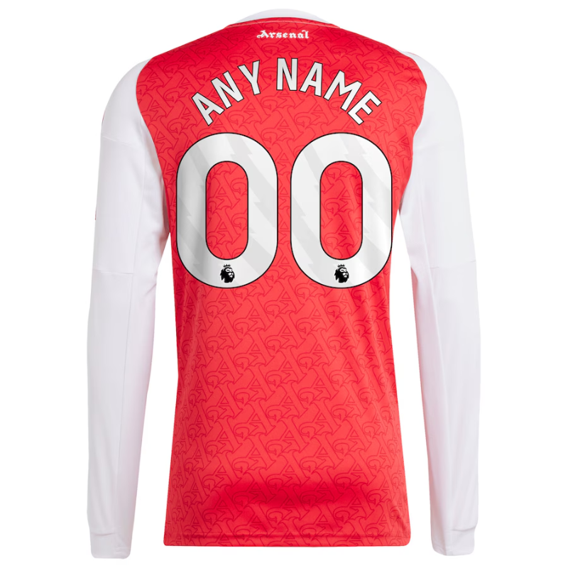 Arsenal 2025/26 Home Long Sleeve Custom Jersey - Red