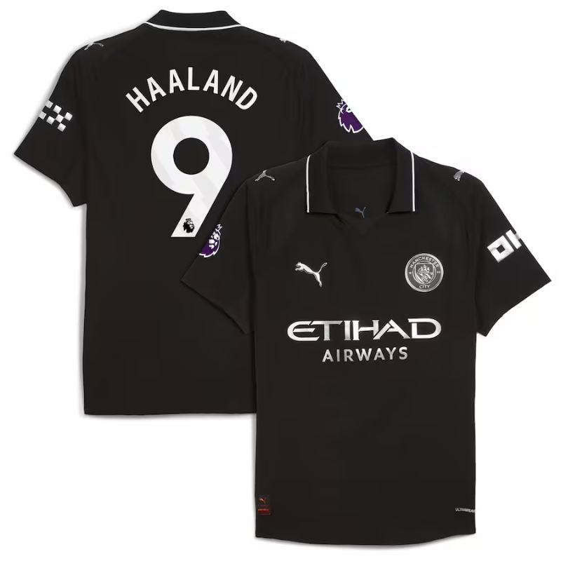 Erling Haaland Manchester City 2025/26 Away Player Jersey - Black
