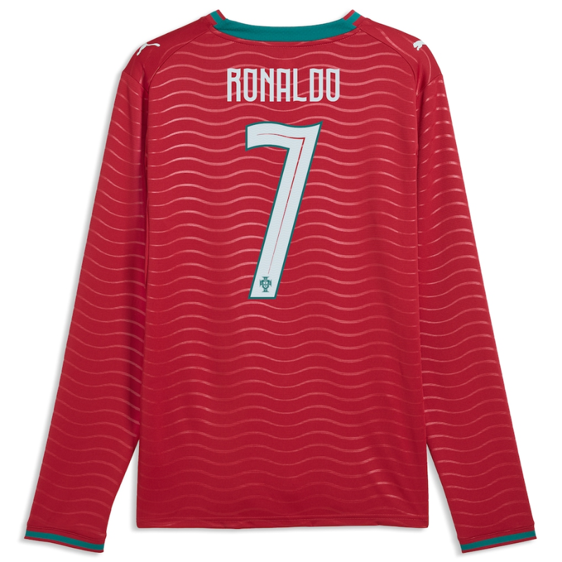 Cristiano Ronaldo Portugal National Team 2026 Home Long Sleeve Jersey - Red