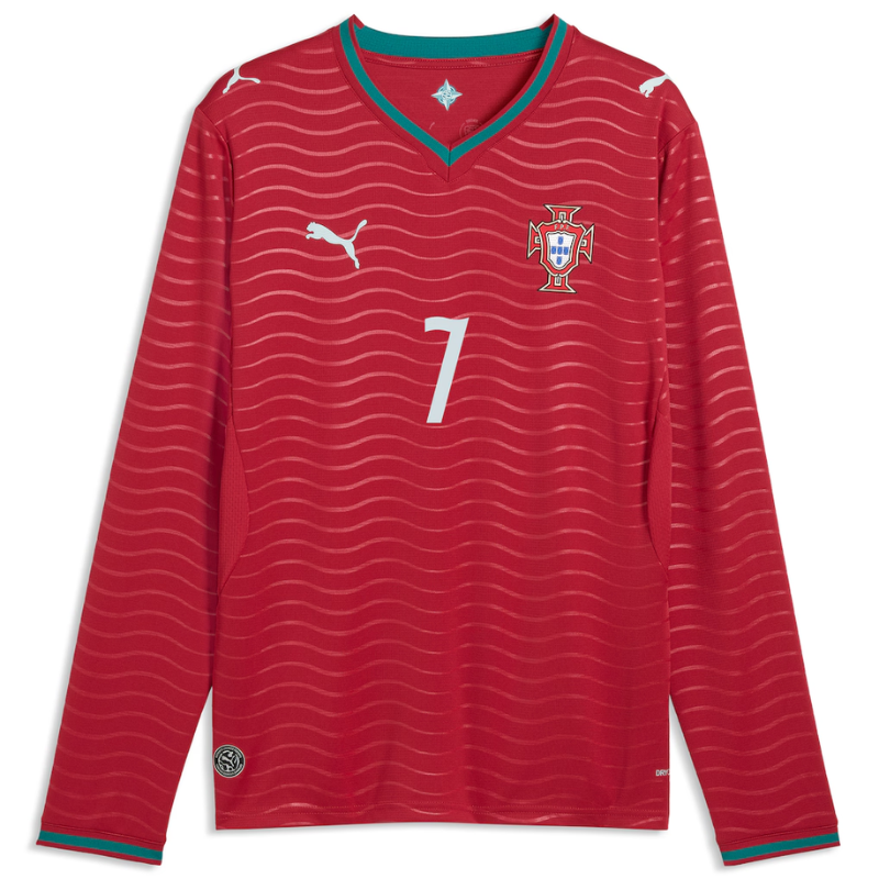 Cristiano Ronaldo Portugal National Team 2026 Home Long Sleeve Jersey - Red