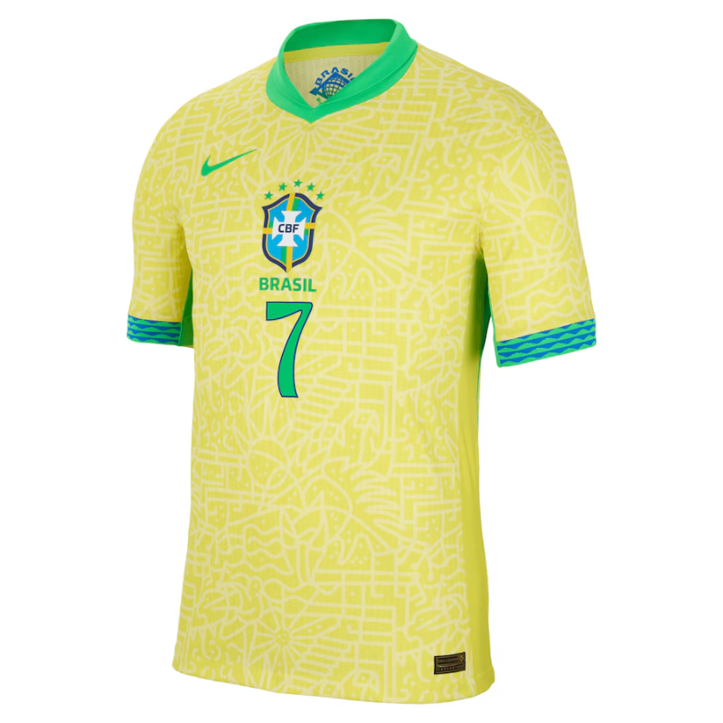 Vini Jr. Brazil National Team 2024 Home Jersey - Yellow -