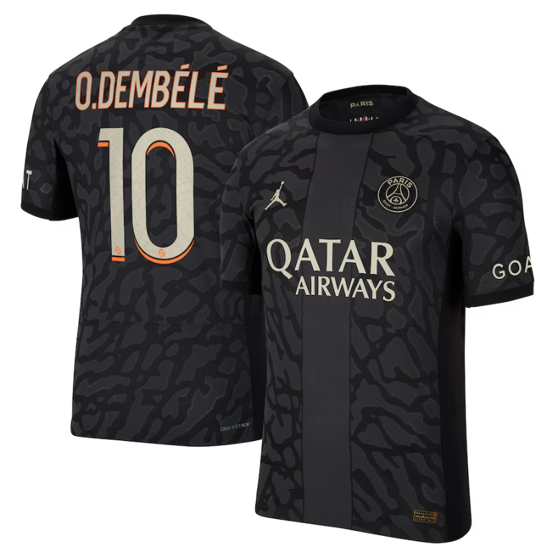 Jordan Brand Ousmane Dembélé Paris Saint-Germain Anthracite 2023/24 Third Match Player Jersey Brand