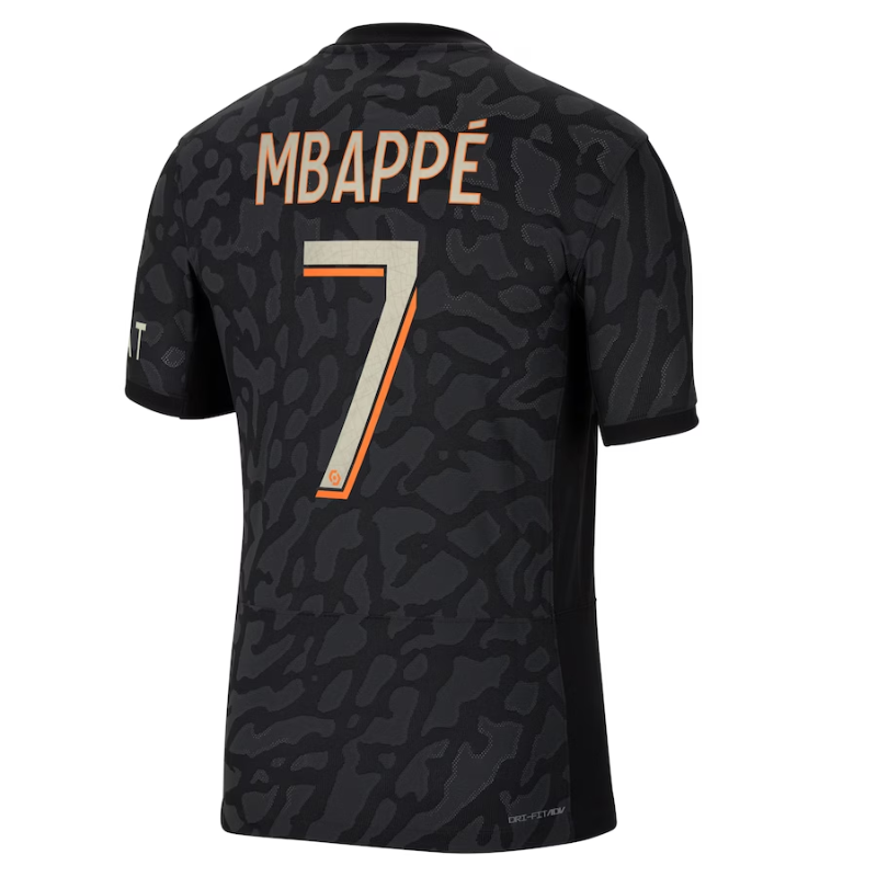 Jordan Brand Kylian Mbappe Paris Saint-Germain Anthracite 2023/24 Third Match Player Jersey Brand