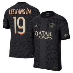 Jordan Brand Lee Kang In Paris Saint-Germain Anthracite 2023/24 Third Match Player Jersey Brand