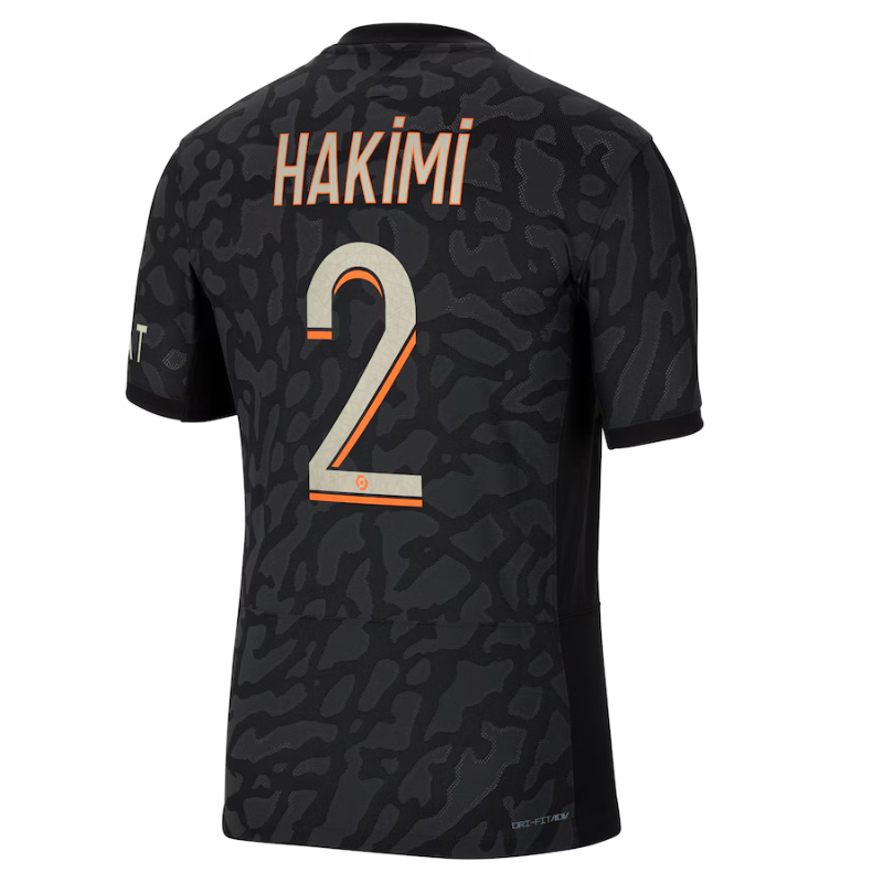 Jordan Brand Achraf Hakimi Paris Saint-Germain Anthracite 2023/24 Third Match Player Jersey Brand