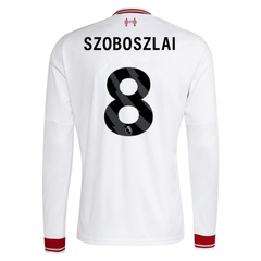 Jersey Long-Sleeve White & Red Retro-Style Football Shirt (Szoboszlai)