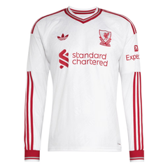 Jersey Long-Sleeve White & Red Retro-Style Football Shirt (Szoboszlai)