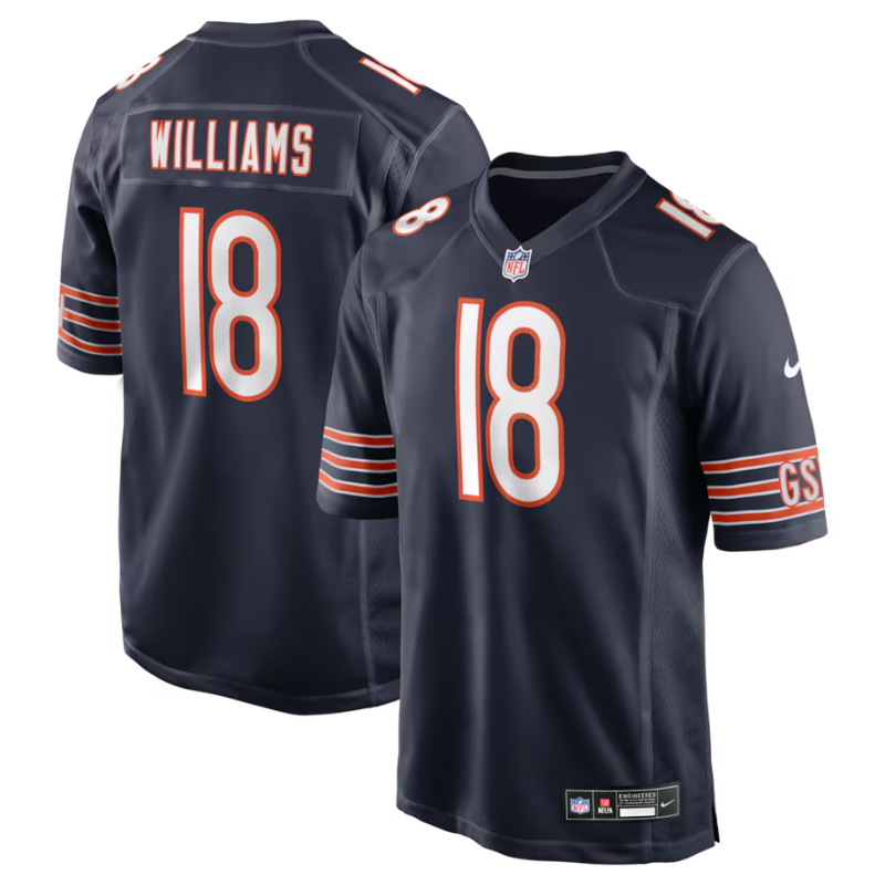Chicago Style Navy & Orange Football Jersey (Williams)