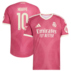 Madrid Style Rose Pink & Cream Soccer Jersey (Mbappé)