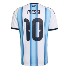 Men's Premium Light Blue and White Striped Football Shirt – Slim Fit Pro-Style Matchday Performance Top (Lionel Messi)