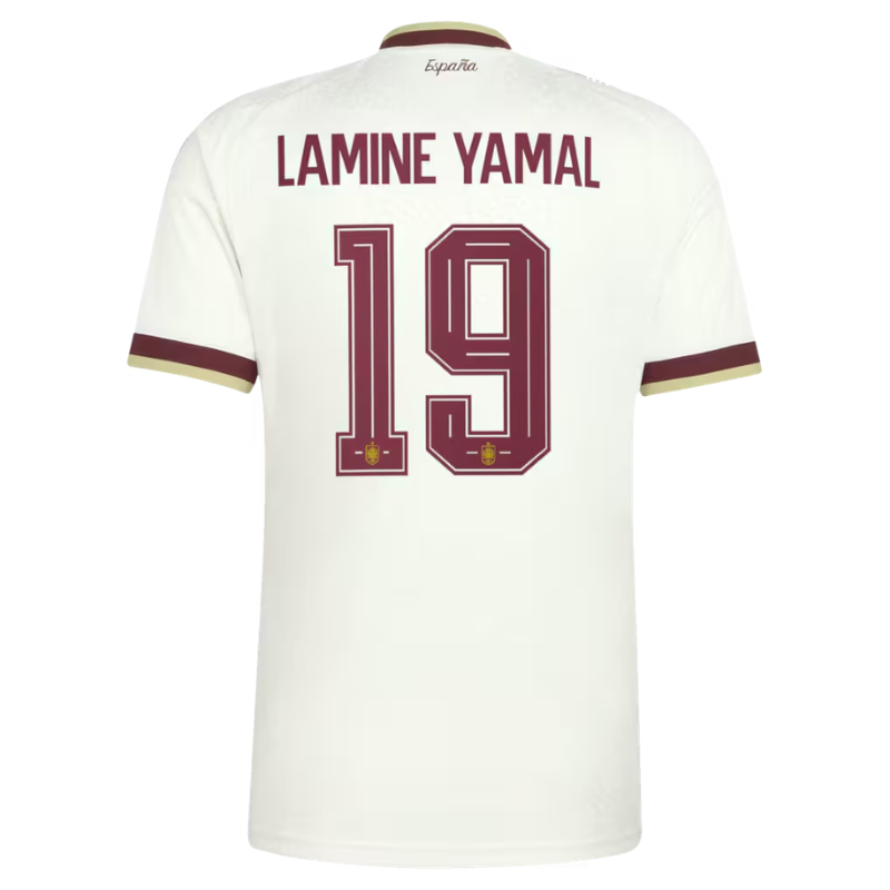 Men's Premium Off-White Football Shirt – Slim Fit Pro-Style  Matchday Performance Top (Lamine Yamal 19)