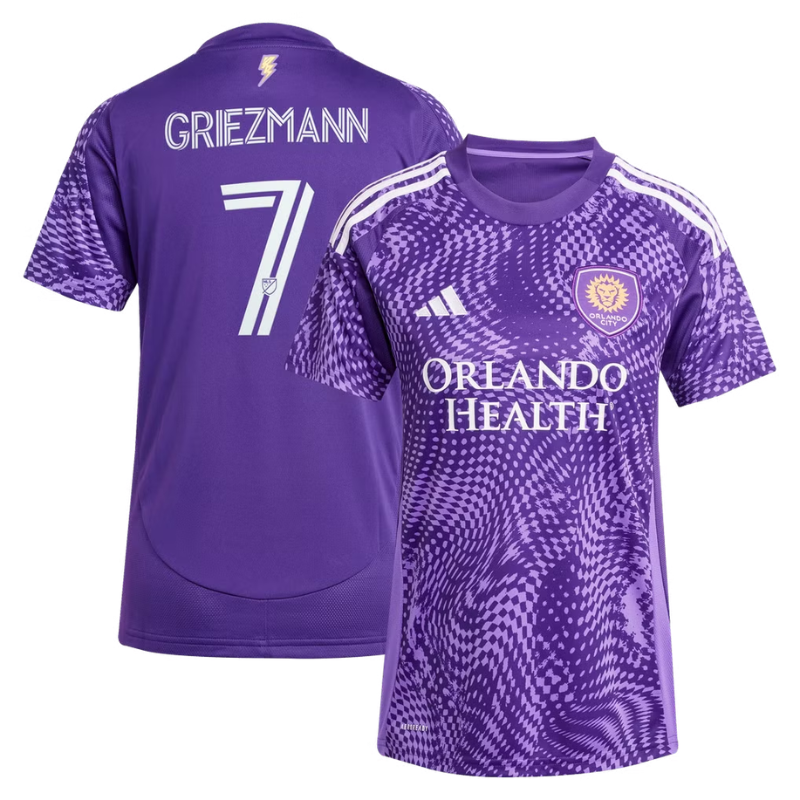 Orlando Purple & White Patterned Performance Football Jersey – (Griezmann)