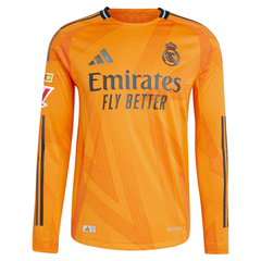 Real Madrid adidas 2024/25 Away Long Sleeve Custom Jersey - Orange Adidas