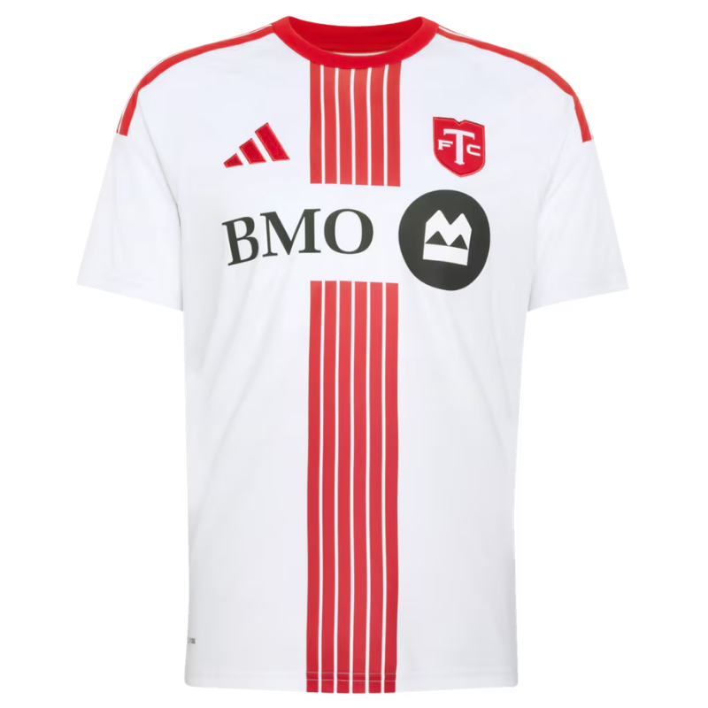 Toronto Style White & Red Vertical Stripe Soccer Jersey (Sargent)