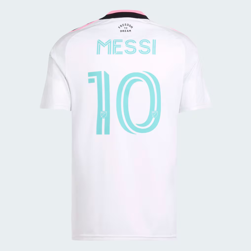 Miami White, Pink & Cyan Performance Football Jersey – Premium Soccer Shirt (Messi)